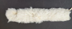 Sciarpa avvolgente stola mantello bambola pelliccia di coniglio bianca vintage lunga 13" - Foto 1 di 4