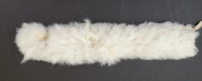 Vintage White Rabbit Fur Piece Doll Cape Stole Wrap Scarf 13” Long - Image 1 of 4