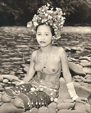 1946 Big Vintage Photo Art BORNEO FEMALE NUDE Asian Oriental Indonesia K.F. WONG