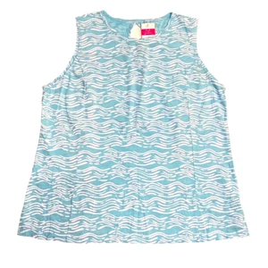 FRESH PRODUCE 3X Swimming Pool BLUE Seashore Chloe $59 Key Hole TANK Top NWT 3X - Picture 1 of 4