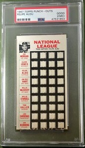 1967 TOPPS PUNCH-OUTS FELIPE ALOU PSA 2(MC) ATLANTA BRAVES TEST ISSUE