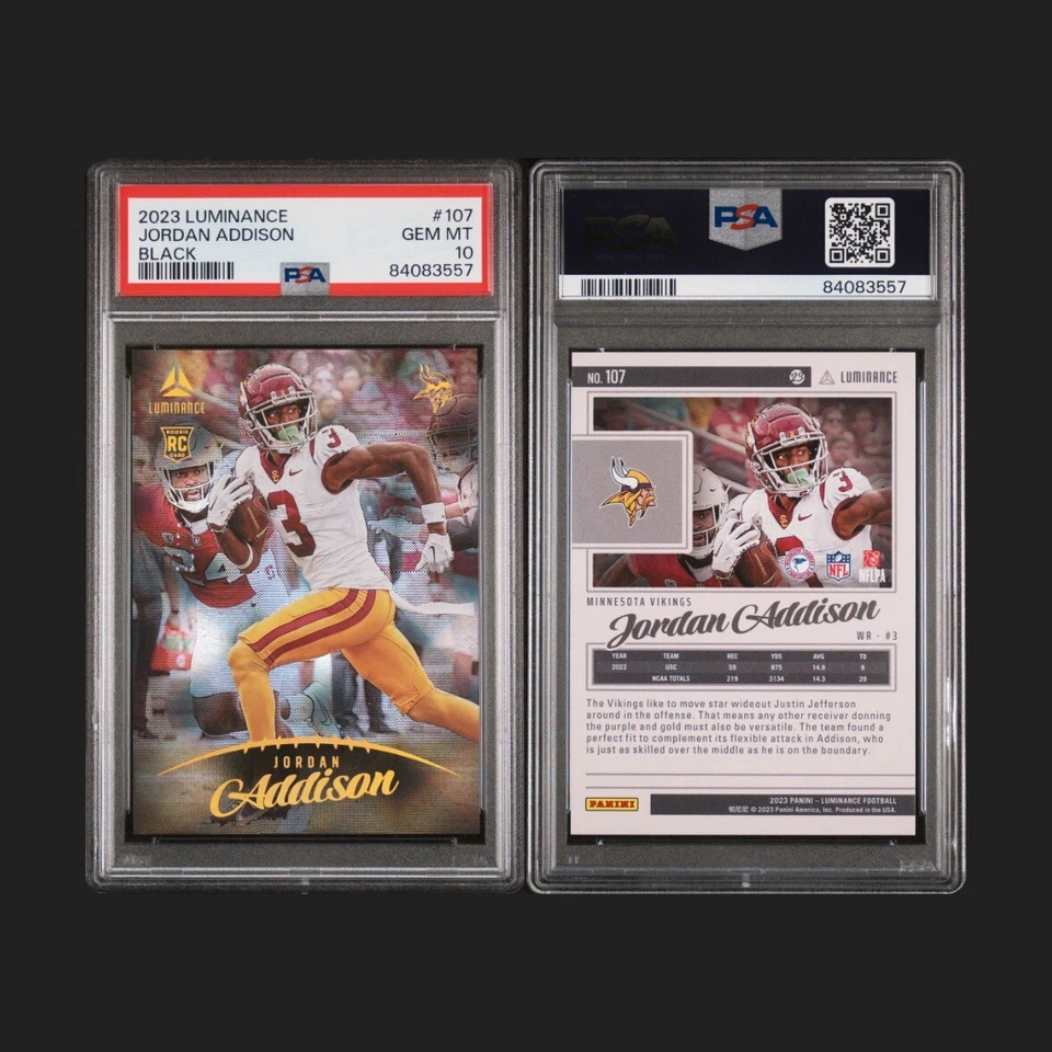 2023 Panini Luminance - Rookie Black #107 Jordan Addison /75 (RC) POP 3  - Image 1 of 1