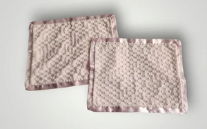 Lullaby Club Pink Mink Lovey Security Baby Blanket Satin Trim Set of 2 Read - Picture 1 of 12