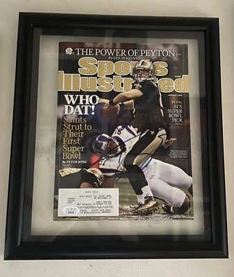 Signed and Framed 2010 Sports Illustrated Magazine Drew Brees Cover JSA Certify - Image 1 of 4