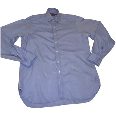 Men's Ralph Lauren Purple Label 16-36 100% Cotton Blue Button Down Shirt - Image 1 of 4