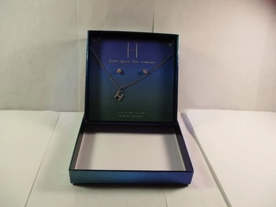 Ожерелье нового дня с серебряным покрытием 16-3 дюйма удлинитель кубический цирконий инициал H - Изображение 1 из 4