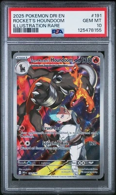 2025 POKEMON DRI EN-DESTINED RIVALS #191 ROCKET'S HOUNDOOM PSA 10 - Image 1 of 2