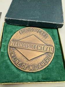 1951 Bronze Medaillon Illinois Central Railroad 100 Jahre Main Line of America - Bild 1 von 4