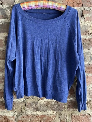 AMERICAN APPAREL Sudadera Manga Larga Cuello Redondo Talla S Top Pullover Azul Algodón Foto 1 de 4