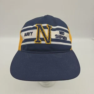Vintage marineblaue Midshipmen Mütze Kappe Druckknopflasche NCAA Football Trucker Netz 80er USA - Bild 1 von 9