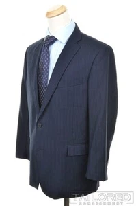 BROOKS BROTHERS Regent Blue Striped 100% Wool Jacket Pants SUIT Mens - 44 R - Picture 1 of 10
