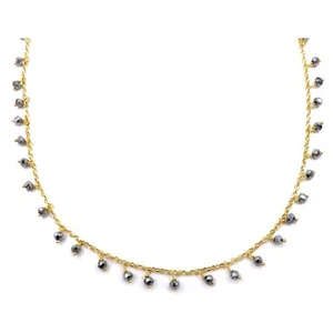 Collar de Plata de Ley 925 Chapado en Oro Amarillo con Colgantes de Hematita - Imagen 1 de 6