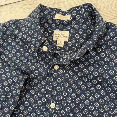 J Crew Irish Linen Floral Shirt Men’s Small Short Sleeve Button Down Classic Fit - Image 1 of 3