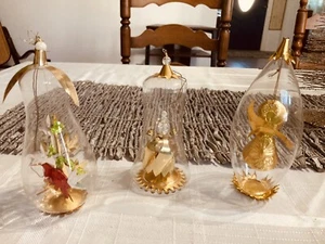 Vintage Resl Lenz Glass Spinner Christmas Ornaments Germany. Set Of 3 *READ* - Picture 1 of 11