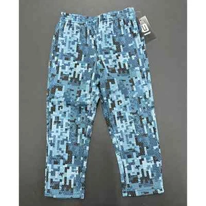NWT Sz L Ideology Fleece Lined Pants Boys Unisex Blue Geometric 2 Side Pockets - Picture 1 of 4