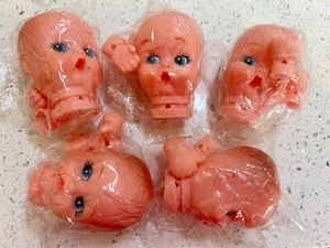 5 ~ Doll Face Head w/Neck + Hands w/Wrist Lot - 2.5 Inch Tall - In Orig. Pkgs - Picture 1 of 5