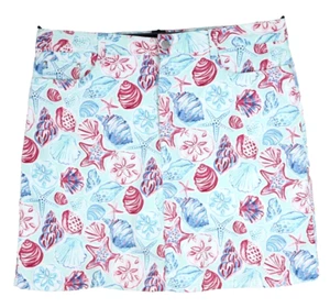 CROFT & BARROW Women's Cotton A-Line Skort Skirt Seashells Multicolor Size 14 - Picture 1 of 14