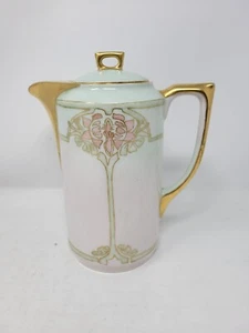 Art Nouvea Carl Tielsch Altwasser Hand-painted Gilt Chocolate / Coffee Pot 1915 - Picture 1 of 17