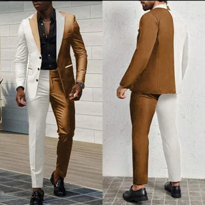 Business Men Suits Slim Fit Notch Lapel Single Breasted Formal Prom Double Vents - Picture 1 of 17
