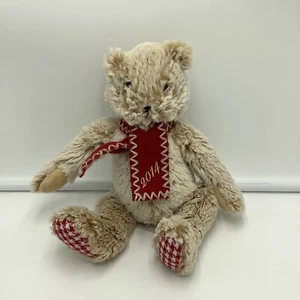 Animal Adventure Tan Bear Red Hounds-tooth Plush Soft Toy 2014 Scarf 9" Stuffed - Bild 1 von 4