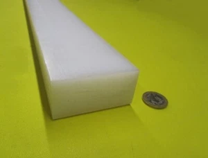 UHMW White Bar, 1.25" (1 1/4") Thick x 2.50" Width x 12" Long - Picture 1 of 7