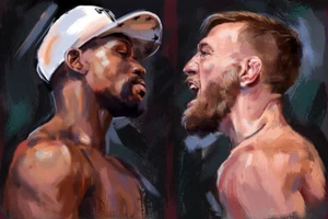 Floyd Mayweather Connor McGregor Art Wall Indoor Room Poster - POSTER 20x30 - Photo 1 sur 4