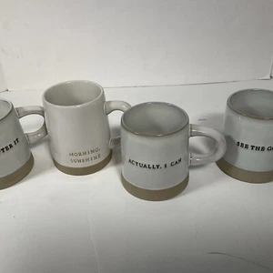 Magnolia / Hearth And Home Rustic Homespun Stoneware Mugs Set Of Four - Picture 1 of 6