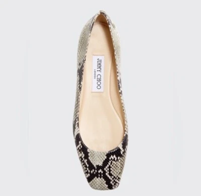 Jimmy Choo Modelo Serpiente Estampado Bailarina Plana! ¡NUEVO! Talla 8 Foto 1 de 4