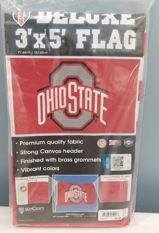 OHIO STATE BUCKEYES 3'X5' DELUXE FLAG BRAND NIP WINCRAFT BRAND Cover