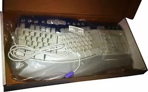 Microsoft Natural MultiMedia Keyboard, 1.0A PS2/USB Ergonomic RT9470 Gray White! - Picture 1 of 3