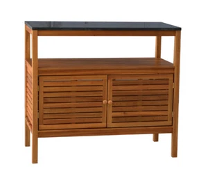 Schrank Southhampton ca. 100 x 90 x 50cm Akazienholz / Granit natur, Dehner - Bild 1 von 8