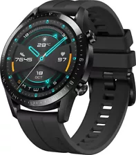 Huawei Watch GT 2 46 mm schwarz am Silikonarmband schwarz