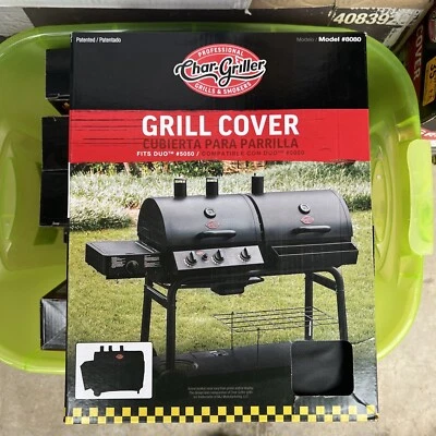 Cubierta de parrilla de carbón de gas expandible doble combustible 3 quemadores Char-Griller 8080 29x65x9 Foto 1 de 3