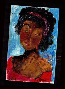 Celia 2013 Mutterpuppe Serie #2 ORIGINAL ÖLGEMÄLDE PopArt Portrait SIGNIERT - Bild 1 von 1