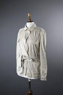 Blazer Chaqueta Abrigo DIANE Von FURSTENBERG Lino Informal con Cinturón Talla 12 Foto 1 de 4