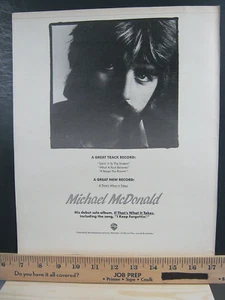 1982 Vintage Print Ad Michael McDonald Album Promo If That's What It Takes Art - Picture 1 of 2