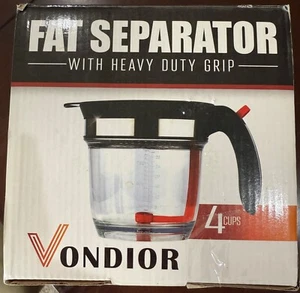 1L Gravy Fat Separator With Bottom Release Oil Strainer 4 Cup Grease Separator - Picture 1 of 6