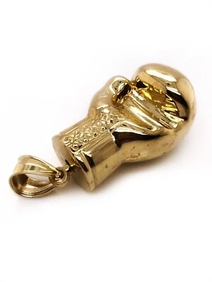 Мужская большая подвеска в виде боксерской перчатки из желтого золота 10 карат 11,2 грамма 1,18 дюйма - Изображение 1 из 4