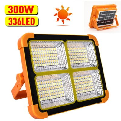 Portable Led Work Solar Light Battery Rechargeable 300W Spotlight Waterproof - Image 1 of 4