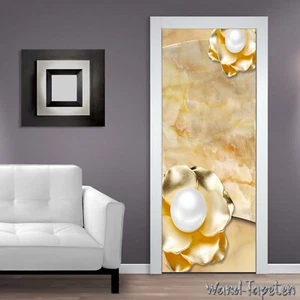 Papel pintado para puerta mural autoadhesivo puerta póster mármol joyas de oro 1452 - Imagen 1 de 2