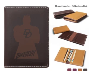 Cartera de dinero de cuero genuino Daredevil Crazy Horse minimalista porta tarjetas de crédito - Imagen 1 de 23