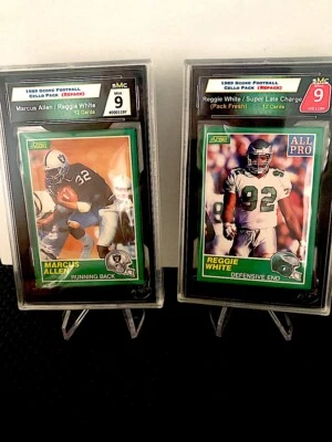 1989 SCORE FOOTBALL CELLO PACK SMC 9 MINT REGGIE WHITE-JOE MONTANA  #1199 - Image 1 of 3