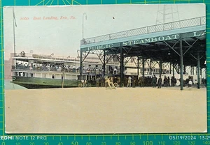 US postcard 1912, Boat Landing, Erie, Pa., Historical card, unused - Picture 1 of 10