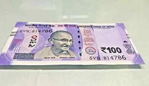 Billete de moneda indio Rs.100 rupias con santo número de la suerte 786 - Imagen 1 de 4