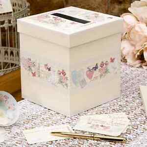 Briefbox / Geschenkbox - Gästebuch Hochzeit 'Romantic Love' 15 x 15 x 17 cm