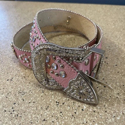 Vaquera Western Cross Bling estrás tachonada rosa plata rodeo talla S/M LEER Foto 1 de 4