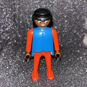 Figura PLAYMOBIL Hombre AA Cuerpo Azul Cabello Negro Combinación Envío G534 Años 70 De Colección - Imagen 1 de 3