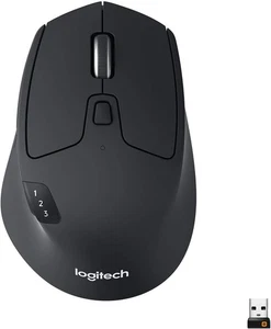 Logitech M720 Triathlon Bluetooth Optical Mouse 1000 dpi Black - Picture 1 of 9