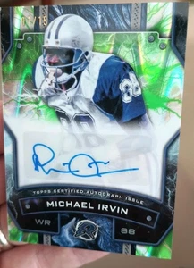 2024 topps resurgence michael irvin lime green auto 1/15 Cowboys eBay 1/1 HOF - Picture 1 of 4