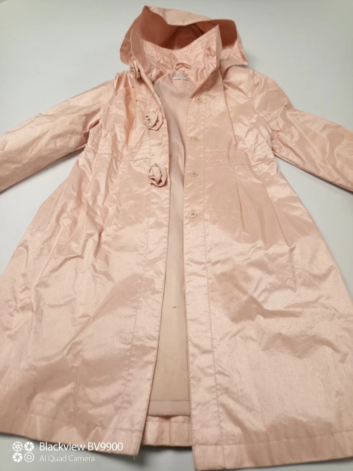 Impermeable Vintage Rothschild Rosa Extraíble Capucha Forrado Niñas Talla 6X Foto 1 de 4